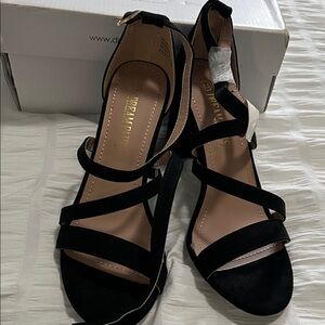 Dream Pairs Black Strappy Block Heel Sandals